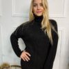 Sweter golf SEVILA warkocz czarny