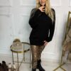 Sweter golf SEVILA warkocz czarny