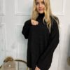 Sweter półgolf MIKRA gładki czarny