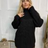 Sweter półgolf MIKRA gładki czarny