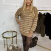 Sweter ONLY w paski brązowy
