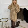 Sweter ONLY w paski brązowy