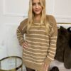 Sweter ONLY w paski brązowy