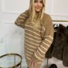 Sweter ONLY w paski brązowy