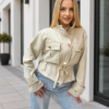 Kurtka zamszowa PLUS SIZE jasny beż