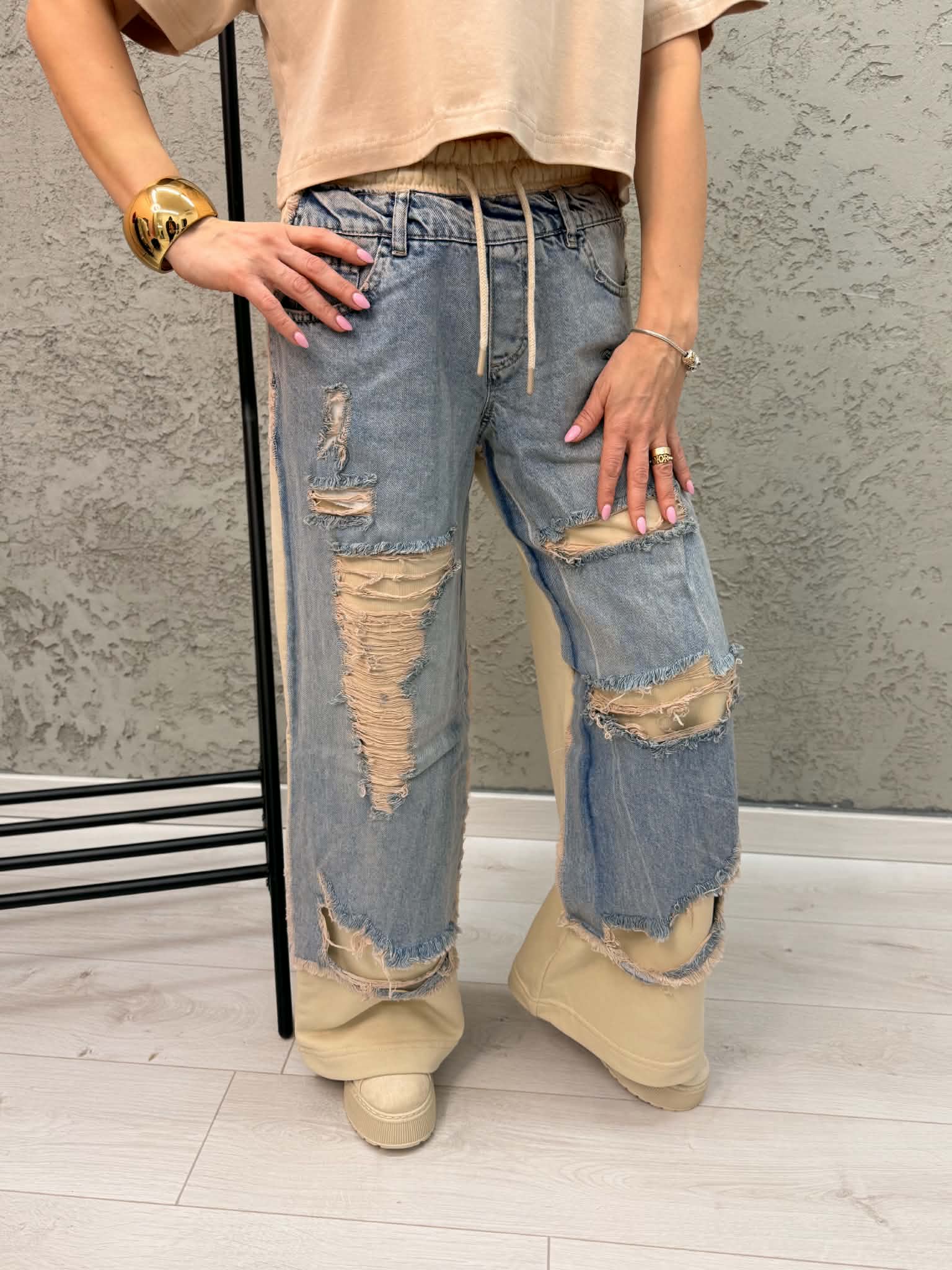 Spodnie Denim RETRO beżowe