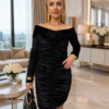 Sukienka WELUR La Diva marszczenie czarna