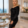 Sukienka WELUR La Diva marszczenie czarna