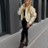 Kurtka Fame Icone EKO SKÓRA jasny beż