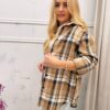 Bawełniana Koszula w Kratę SILVIA brązowa