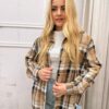 Bawełniana Koszula w Kratę SILVIA brązowa