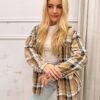 Bawełniana Koszula w Kratę SILVIA brązowa