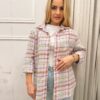 Bawełniana Koszula w Kratę SILVIA pudrowa