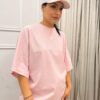 T-shirt Slay KATALINA oversizowa pudrowy