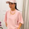 T-shirt Slay KATALINA oversizowa pudrowy
