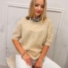 Sweter Carmel VELORIA moher beżowy