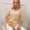 Sweter Carmel VELORIA moher beżowy