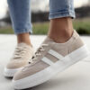 Sneakersy ze skóry naturalnej beżowe