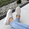 Sneakersy ze skóry naturalnej beżowe