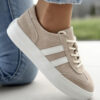 Sneakersy ze skóry naturalnej beżowe