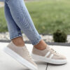 Sneakersy ze skóry naturalnej beżowe