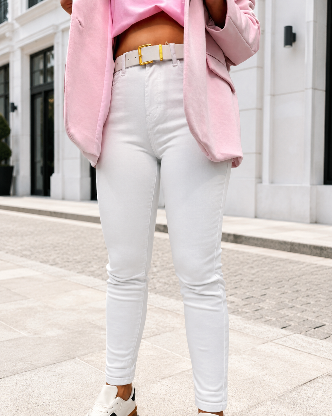 Spodnie Jeans M'Sara  Denim MARTA białe