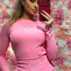 Komplet La Diva CANDY prążek różowy