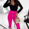 Legginsy La Diva GLAMOUR neonowy róż