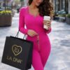 Legginsy La Diva GLAMOUR neonowy róż