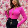 Bluzka La Diva GLAMOUR neonowy róż