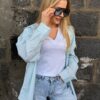 Oversizowa koszula AMEL miętowa