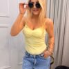 Body z marszczeniem AMANDA banan