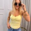 Body z marszczeniem AMANDA banan