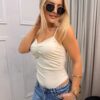 Body z marszczeniem AMANDA kokos