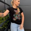 Bluzka T- shirt FLOWER czarna
