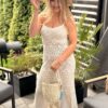 Sukienka ażur MODO BOHO kremowa
