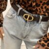 Damski pasek LEATHER gorzka czekolada