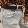 Damski pasek LEATHER gorzka czekolada