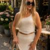 Komplet AMBER BOHO kremowy