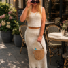 Komplet AMBER BOHO kremowy