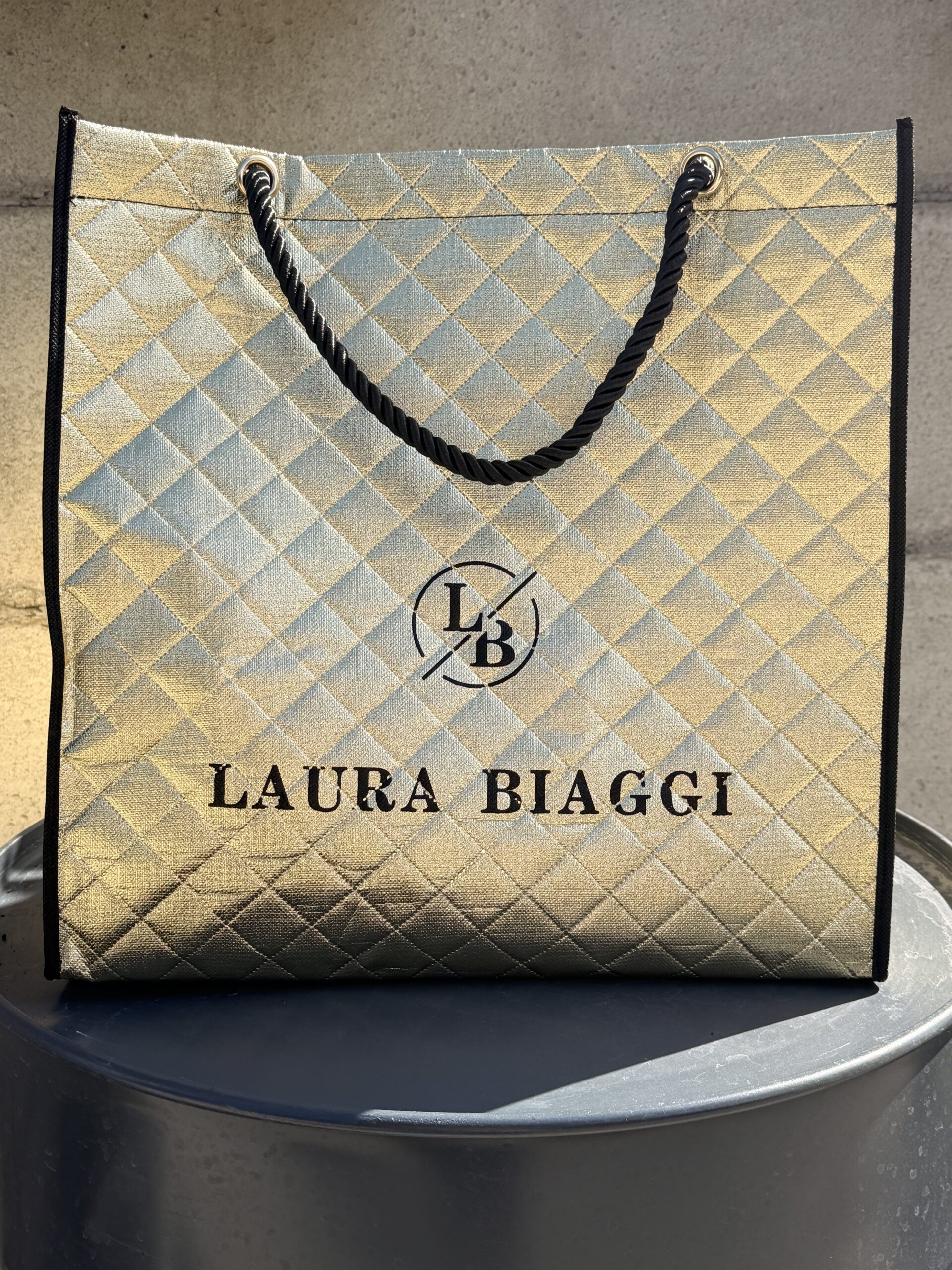 Torba zakupowa Laura Biaggi SHOPPER złota