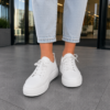 Sneakersy ze skóry naturalnej białe