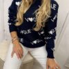 Klasyczny sweter V-GUE granatowy