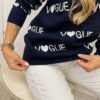 Klasyczny sweter V-GUE granatowy