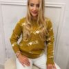 Klasyczny sweter V-GUE musztarda