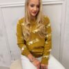 Klasyczny sweter V-GUE musztarda