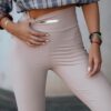 Legginsy La Monne SOHO prążek jasny beż