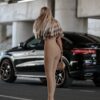 Legginsy La Monne SOHO prążek ciemny beż