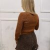Sweter PEARLS półgolf brązowy
