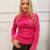 Sweter PEARLS półgolf różowy
